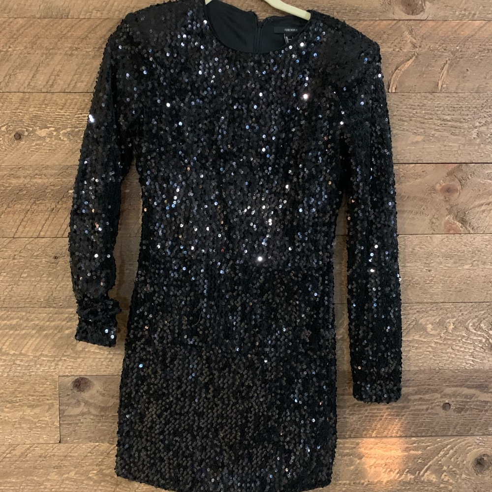 Forever 21 black sequin dress
